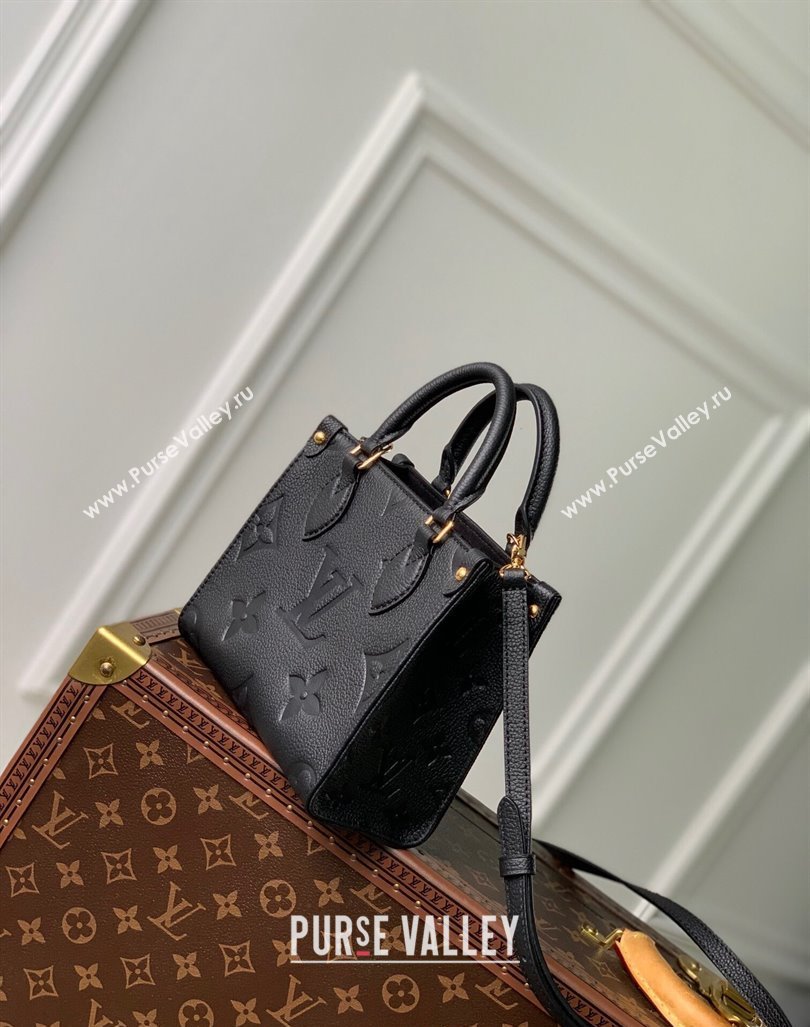 Louis Vuitton OnTheGo BB Tote Bag Monogram Empreinte Leather M46993 Black/Gold 2024 (KI-240413014)