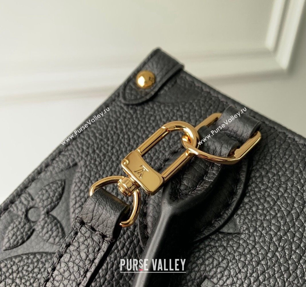 Louis Vuitton OnTheGo BB Tote Bag Monogram Empreinte Leather M46993 Black/Gold 2024 (KI-240413014)