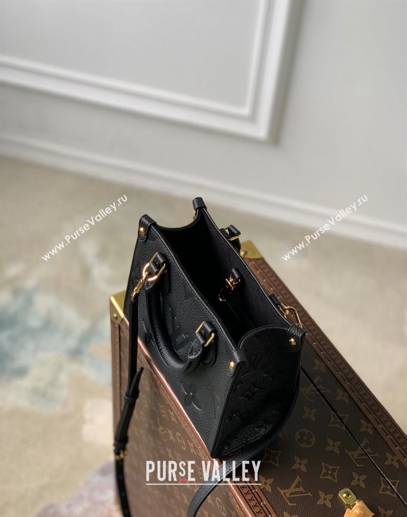 Louis Vuitton OnTheGo BB Tote Bag Monogram Empreinte Leather M46993 Black/Gold 2024 (KI-240413014)