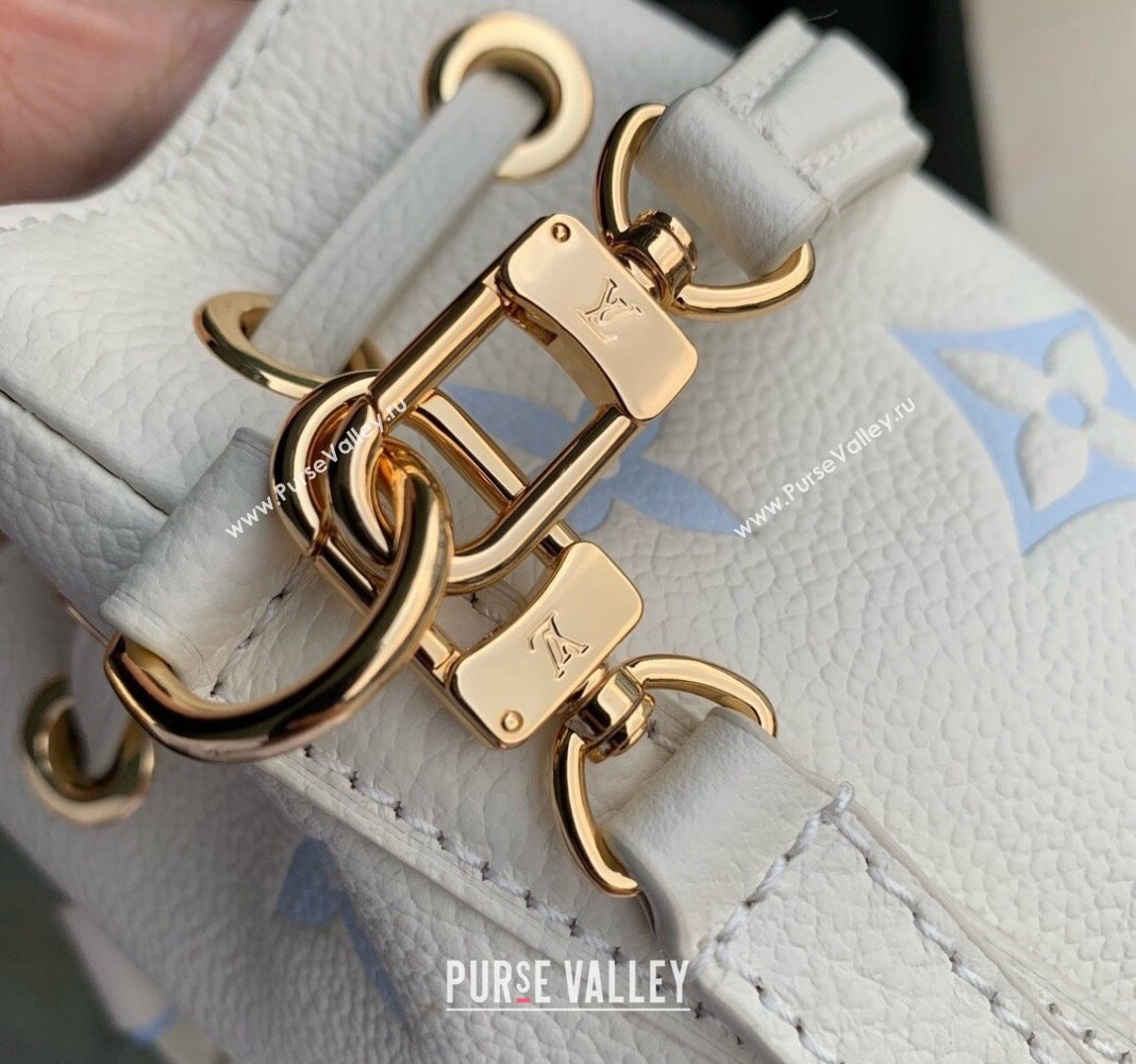 Louis Vuitton Nano Noe Bucket Bag in Bicolor Monogram Leather M82933 White/Blue 2024 (KI-240413015)