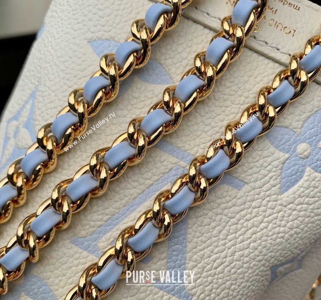 Louis Vuitton Nano Noe Bucket Bag in Bicolor Monogram Leather M82933 White/Blue 2024 (KI-240413015)