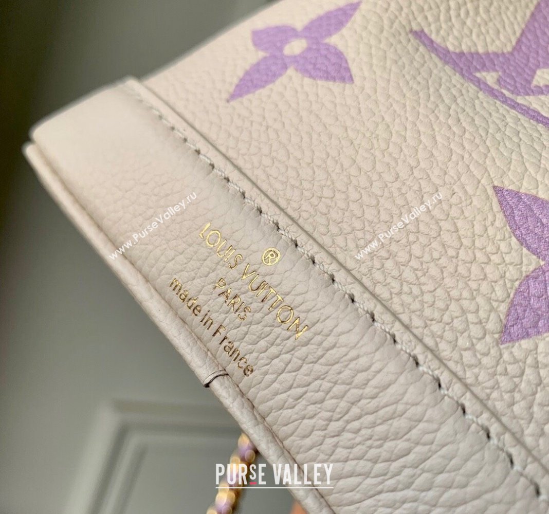 Louis Vuitton Nano Noe Bucket Bag in Bicolor Monogram Leather M82933 White/Purple 2024 (KI-240413016)