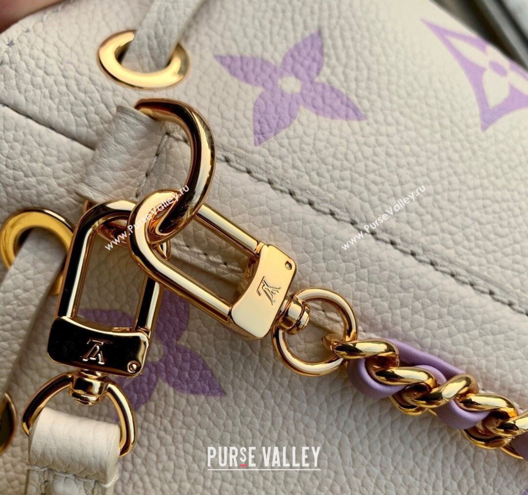 Louis Vuitton Nano Noe Bucket Bag in Bicolor Monogram Leather M82933 White/Purple 2024 (KI-240413016)