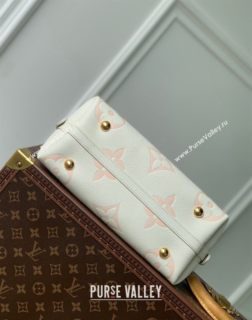 Louis Vuitton CarryAll PM Hobo Bag in Bicolor Monogram Leather M24141 White/Peach Pink 2024 (KI-240413017)