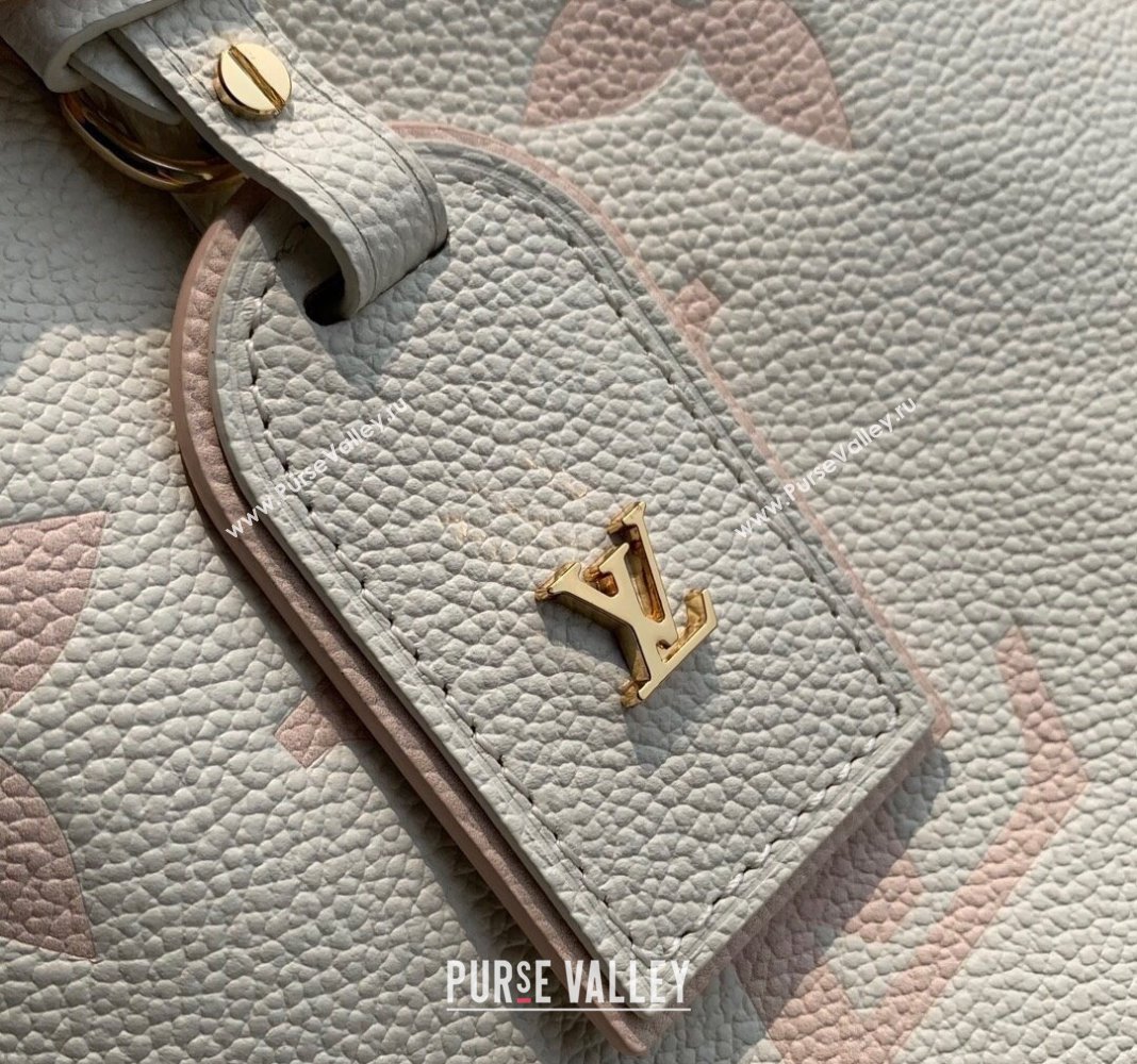 Louis Vuitton CarryAll PM Hobo Bag in Bicolor Monogram Leather M24141 White/Peach Pink 2024 (KI-240413017)