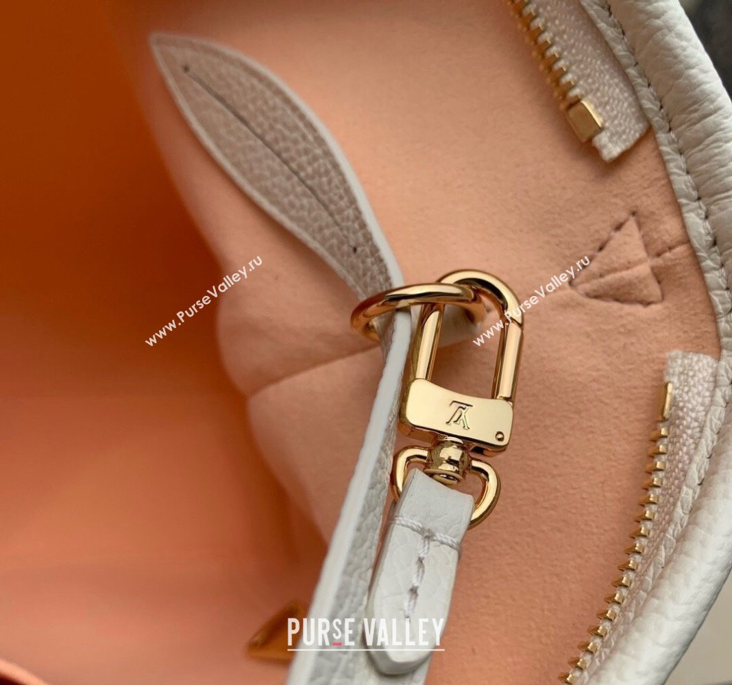 Louis Vuitton CarryAll PM Hobo Bag in Bicolor Monogram Leather M24141 White/Peach Pink 2024 (KI-240413017)