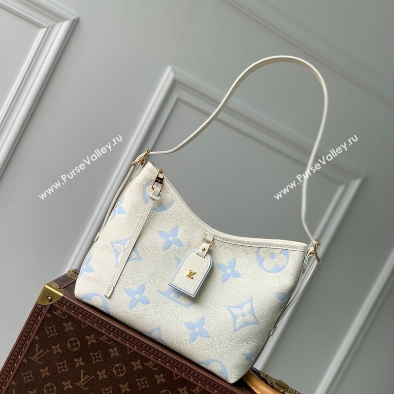 Louis Vuitton CarryAll PM Hobo Bag in Bicolor Monogram Leather M24141 White/Blue 2024 (KI-240413018)