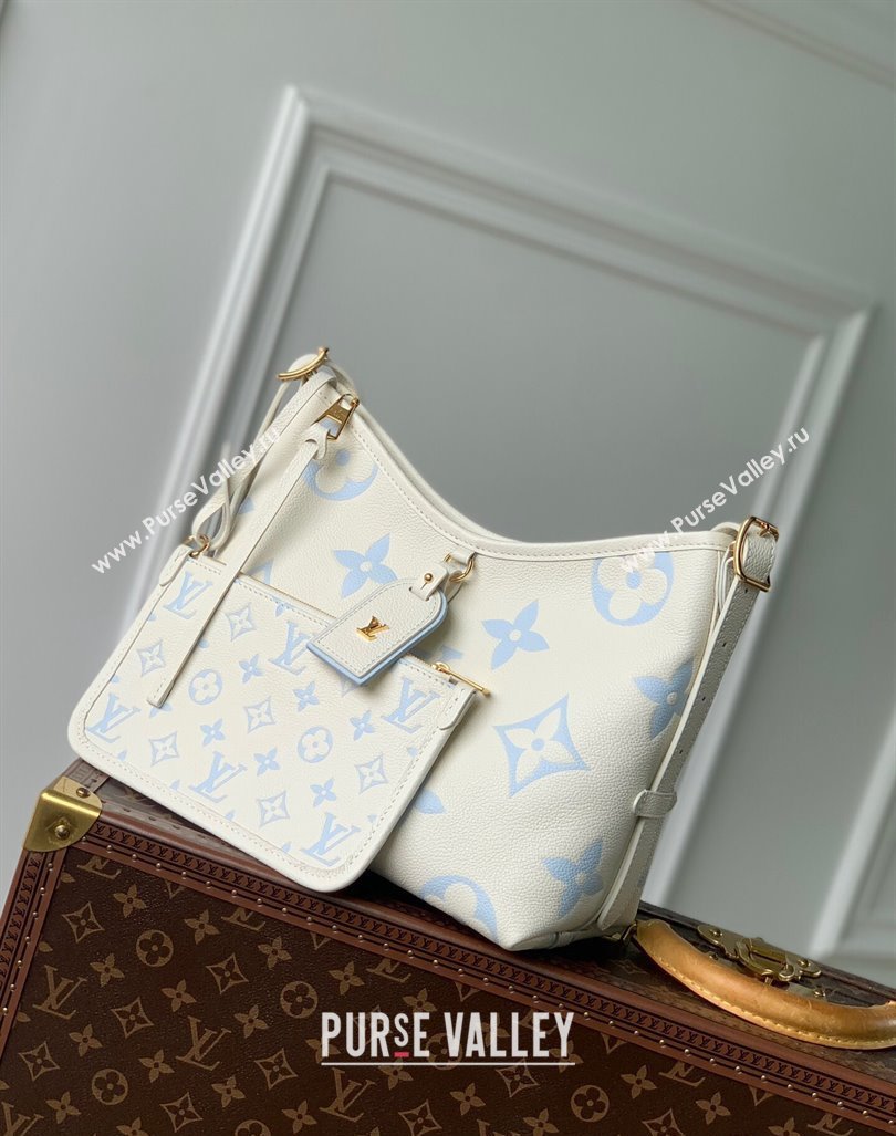 Louis Vuitton CarryAll PM Hobo Bag in Bicolor Monogram Leather M24141 White/Blue 2024 (KI-240413018)