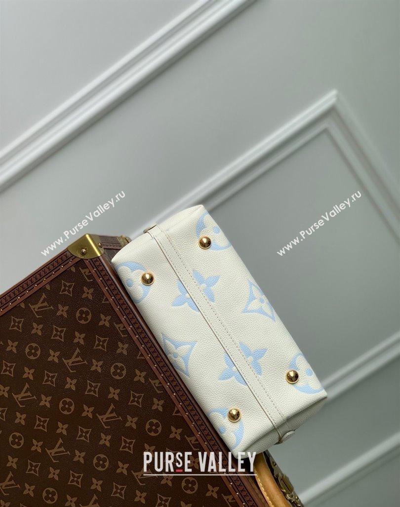 Louis Vuitton CarryAll PM Hobo Bag in Bicolor Monogram Leather M24141 White/Blue 2024 (KI-240413018)