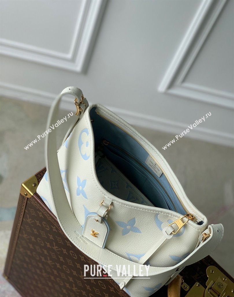 Louis Vuitton CarryAll PM Hobo Bag in Bicolor Monogram Leather M24141 White/Blue 2024 (KI-240413018)