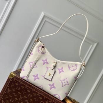 Louis Vuitton CarryAll PM Hobo Bag in Bicolor Monogram Leather M24141 White/Purple 2024 (KI-240413019)