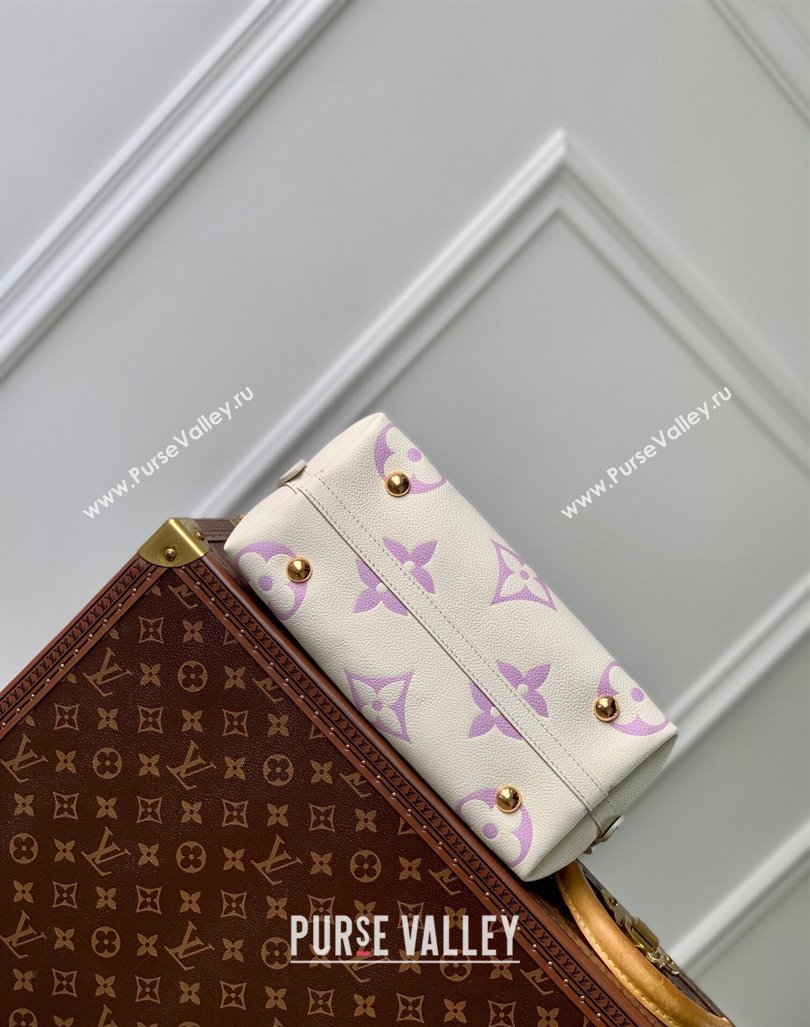 Louis Vuitton CarryAll PM Hobo Bag in Bicolor Monogram Leather M24141 White/Purple 2024 (KI-240413019)