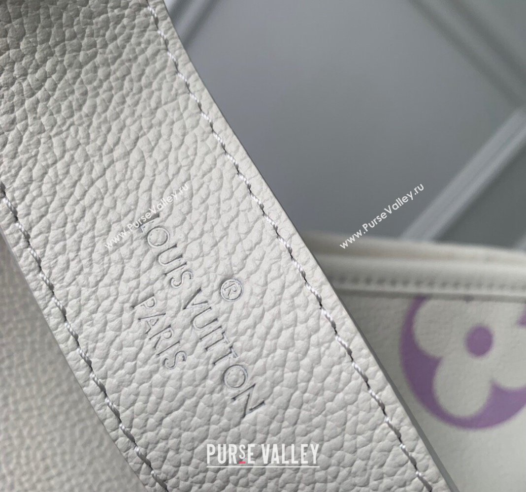 Louis Vuitton CarryAll PM Hobo Bag in Bicolor Monogram Leather M24141 White/Purple 2024 (KI-240413019)