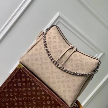 Louis Vuitton Hand It All MM Hobo Bag in Mahina calfskin M24133 Galet Grey 2024 (KI-240413021)