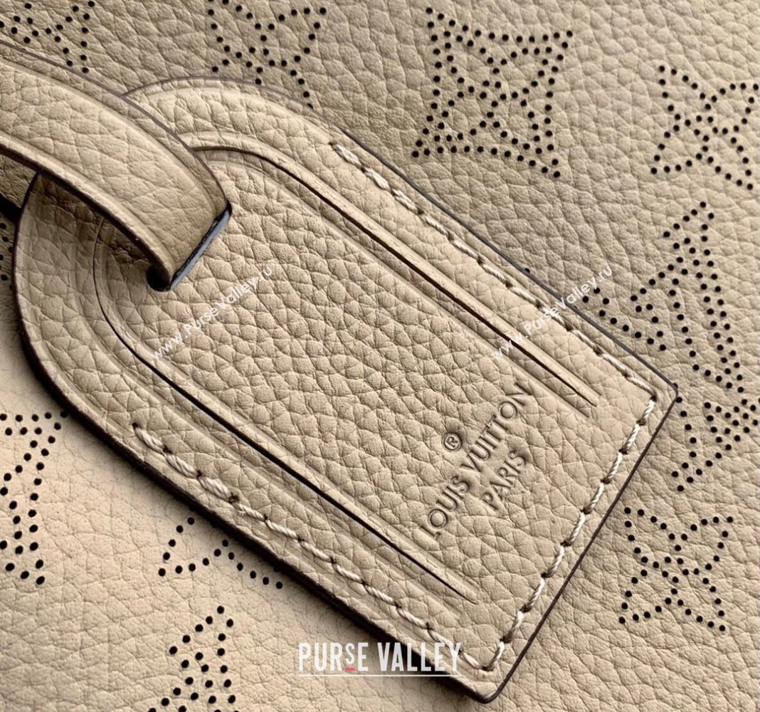 Louis Vuitton Hand It All MM Hobo Bag in Mahina calfskin M24133 Galet Grey 2024 (KI-240413021)