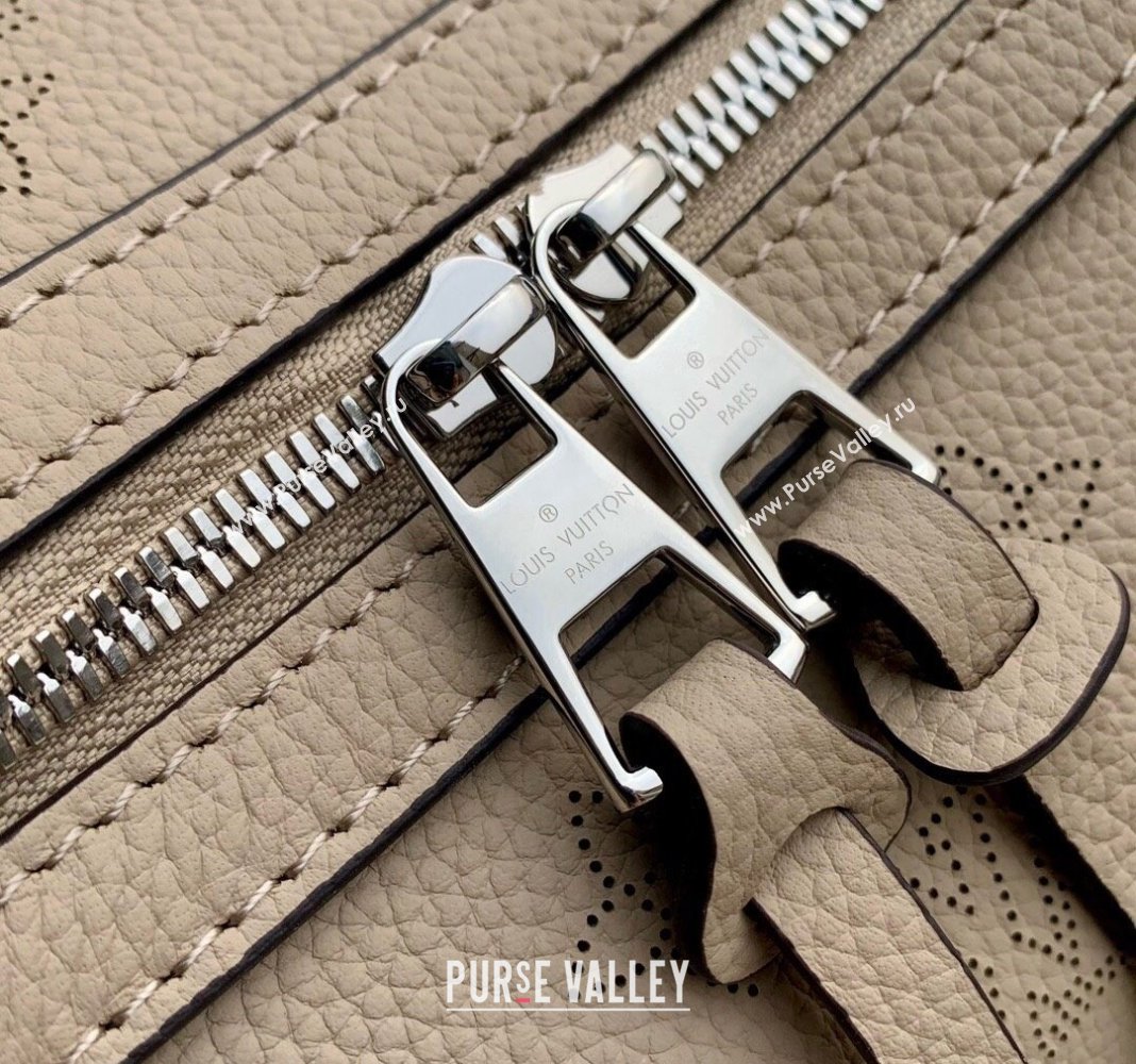 Louis Vuitton Hand It All MM Hobo Bag in Mahina calfskin M24133 Galet Grey 2024 (KI-240413021)