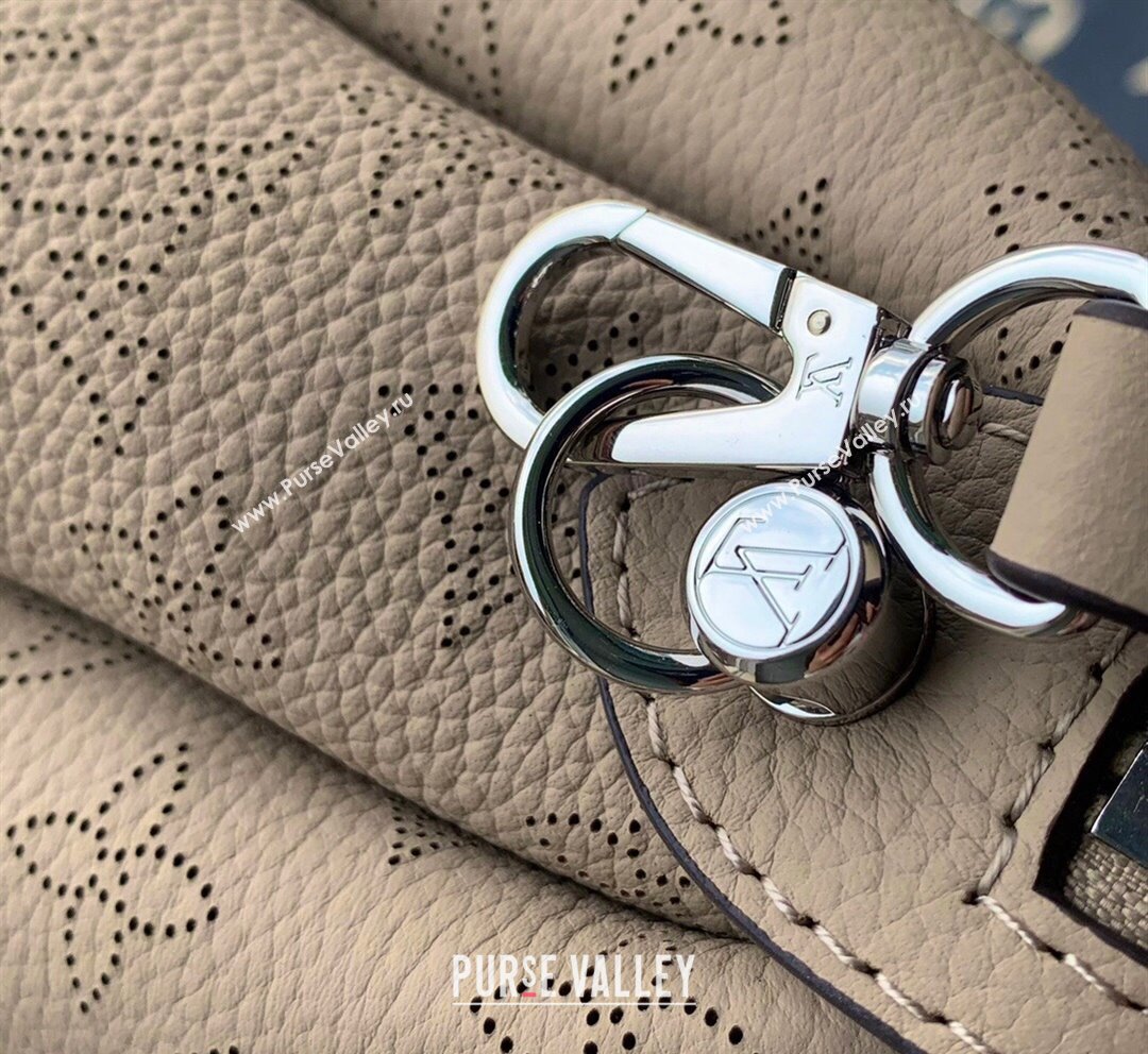 Louis Vuitton Hand It All MM Hobo Bag in Mahina calfskin M24133 Galet Grey 2024 (KI-240413021)