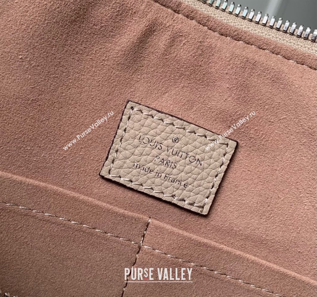 Louis Vuitton Hand It All MM Hobo Bag in Mahina calfskin M24133 Galet Grey 2024 (KI-240413021)