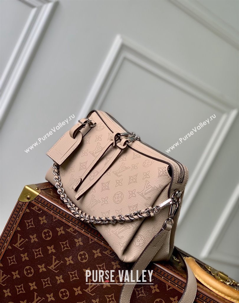 Louis Vuitton Hand It All PM Hobo Bag in Mahina calfskin M24255 Galet Grey 2024 (KI-240413024)