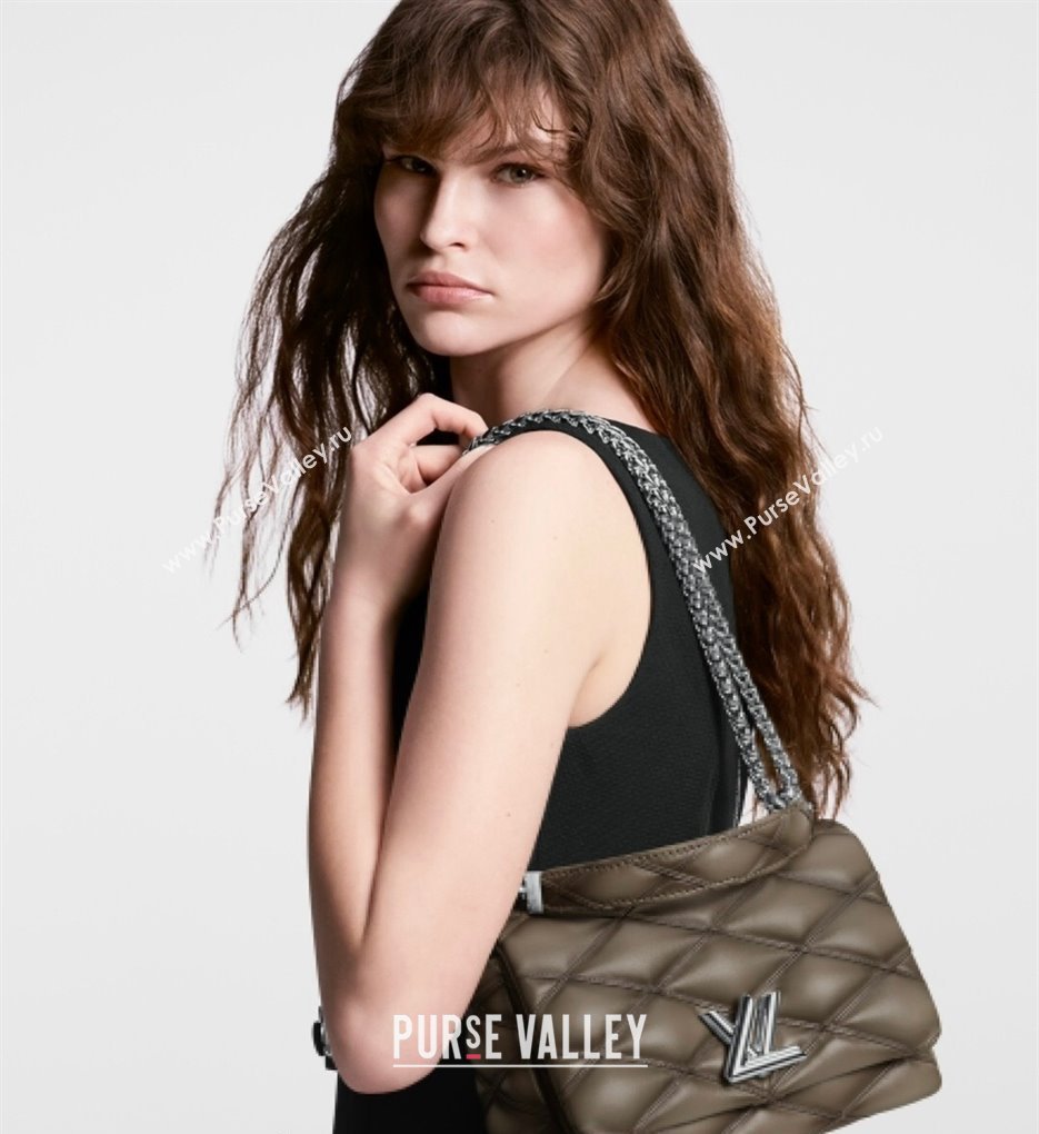 Louis Vuitton GO-14 MM Shoulder Bag in Quilted Lambskin M23045 Khaki 2024 (KI-240413026)