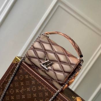 Louis Vuitton GO-14 MM Shoulder Bag in Quilted Lambskin M23045 Khaki 2024 (KI-240413026)