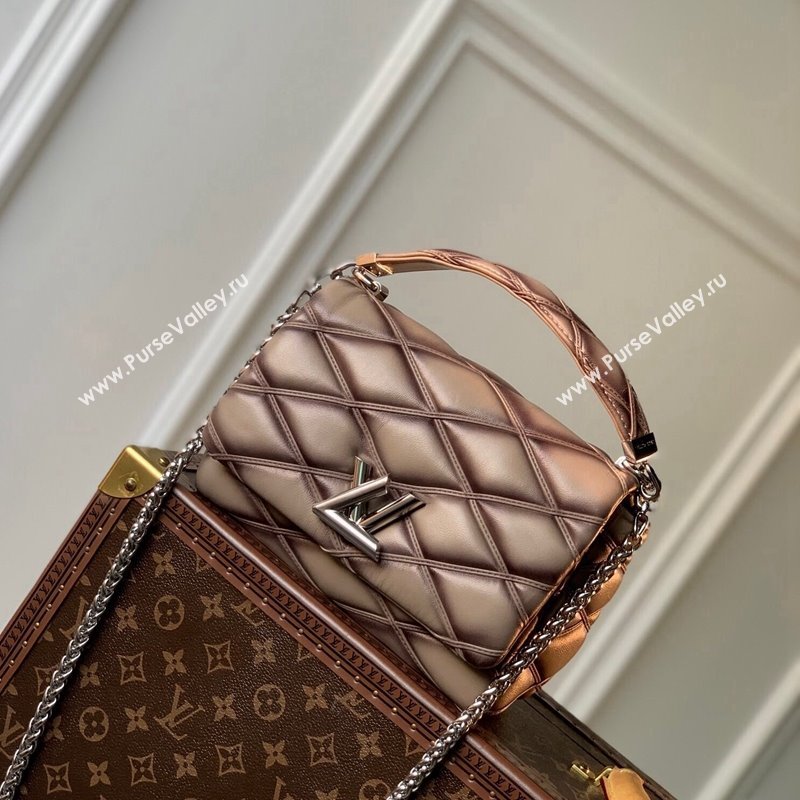 Louis Vuitton GO-14 MM Shoulder Bag in Quilted Lambskin M23045 Khaki 2024 (KI-240413026)