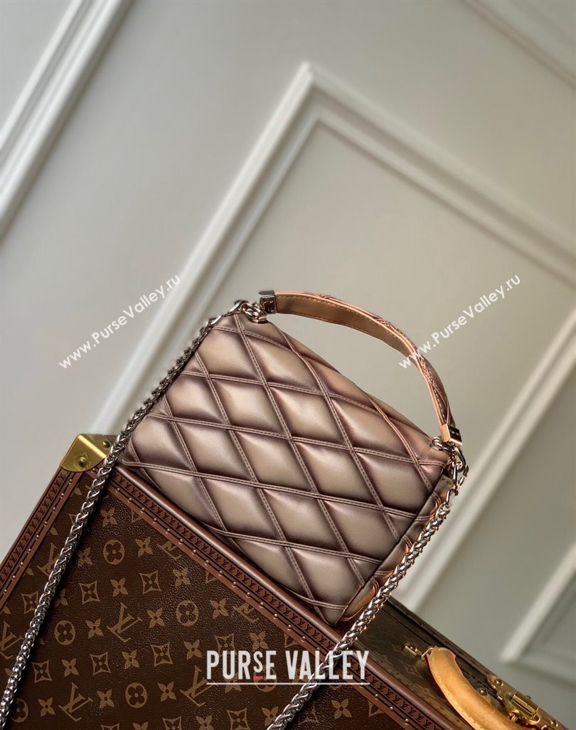 Louis Vuitton GO-14 MM Shoulder Bag in Quilted Lambskin M23045 Khaki 2024 (KI-240413026)