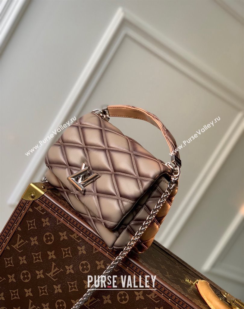 Louis Vuitton GO-14 MM Shoulder Bag in Quilted Lambskin M23045 Khaki 2024 (KI-240413026)