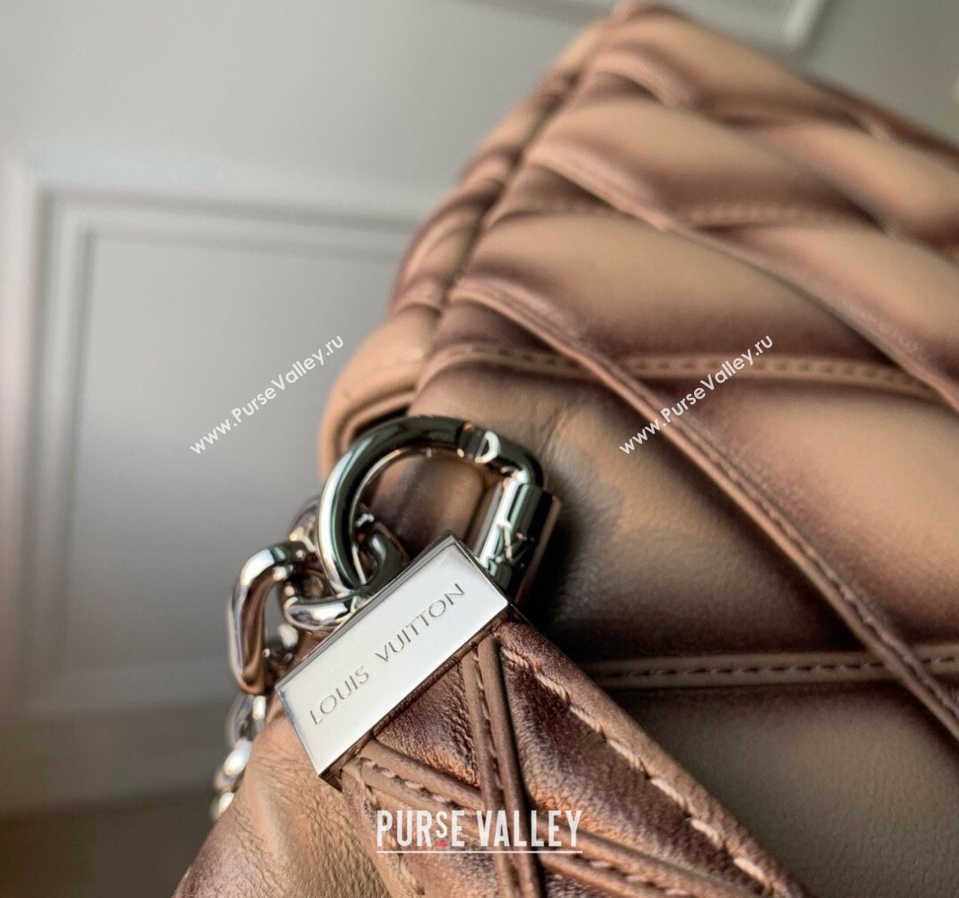 Louis Vuitton GO-14 MM Shoulder Bag in Quilted Lambskin M23045 Khaki 2024 (KI-240413026)