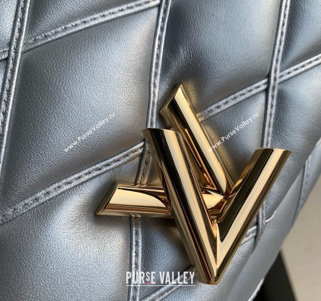 Louis Vuitton GO-14 MM Shoulder Bag in Quilted Lambskin M25107 Silver 2024 (KI-240413025)