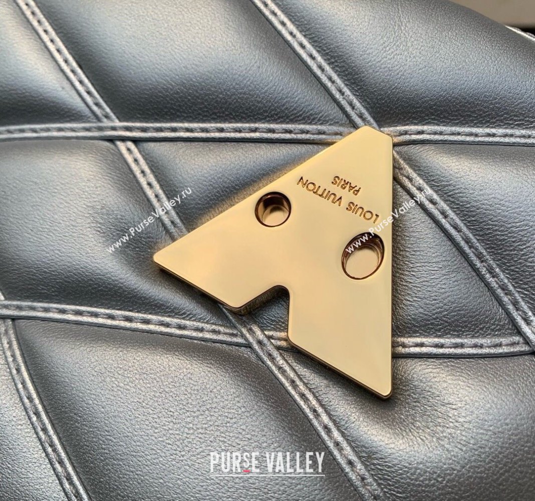 Louis Vuitton GO-14 MM Shoulder Bag in Quilted Lambskin M25107 Silver 2024 (KI-240413025)