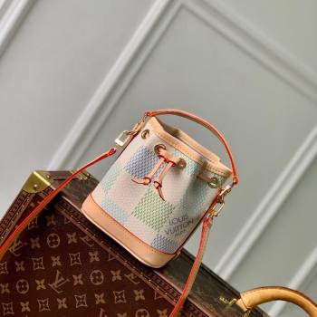 Louis Vuitton Nano Noe Bucket bag in Damier Giant Canvas N40640 Pistachio Green 2024 (KI-240412090)