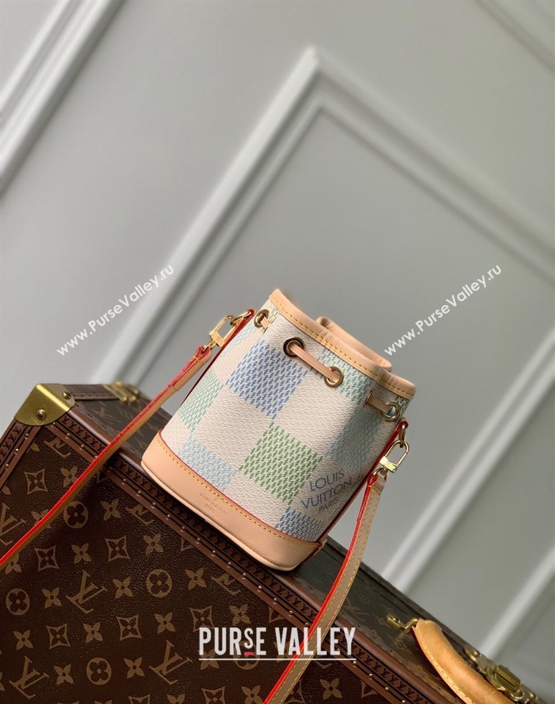 Louis Vuitton Nano Noe Bucket bag in Damier Giant Canvas N40640 Pistachio Green 2024 (KI-240412090)