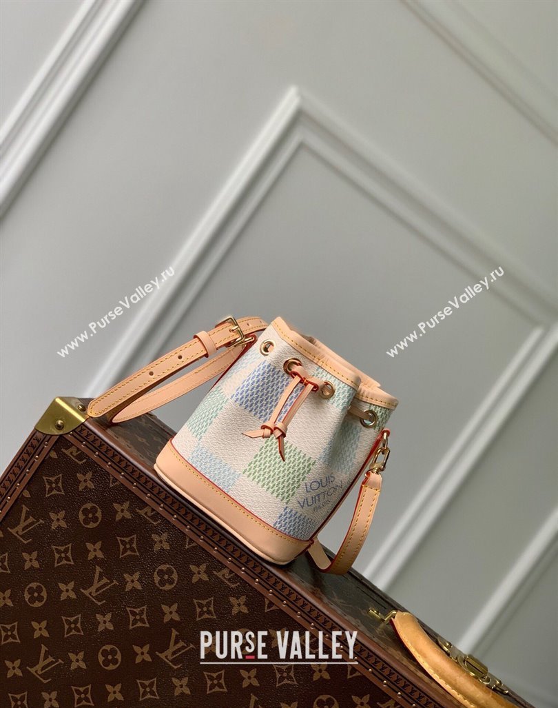 Louis Vuitton Nano Noe Bucket bag in Damier Giant Canvas N40640 Pistachio Green 2024 (KI-240412090)