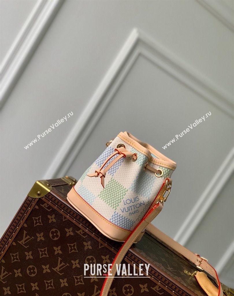 Louis Vuitton Nano Noe Bucket bag in Damier Giant Canvas N40640 Pistachio Green 2024 (KI-240412090)
