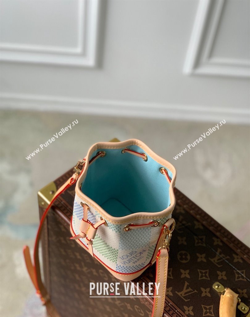 Louis Vuitton Nano Noe Bucket bag in Damier Giant Canvas N40640 Pistachio Green 2024 (KI-240412090)