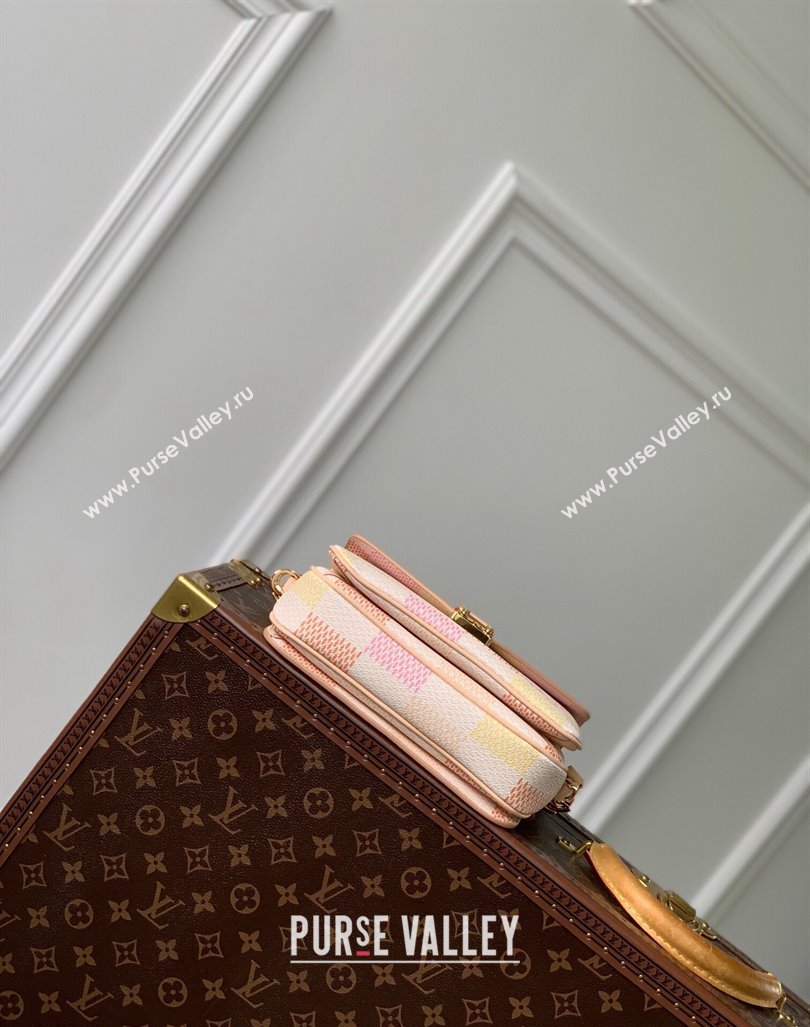 Louis Vuitton Pochette Metis East West Bag in Damier Giant Canvas N40749 Peach Pink 2024 (KI-240412091)