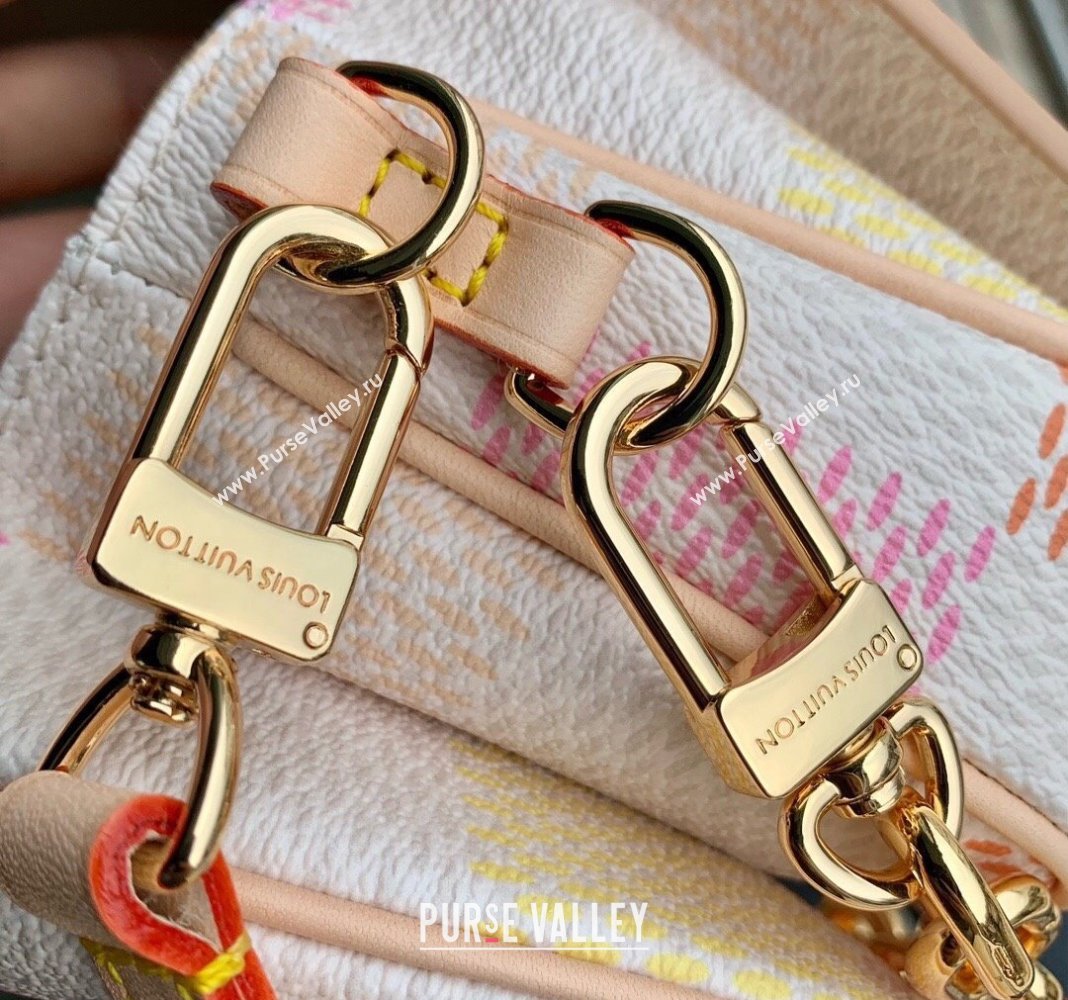 Louis Vuitton Pochette Metis East West Bag in Damier Giant Canvas N40749 Peach Pink 2024 (KI-240412091)