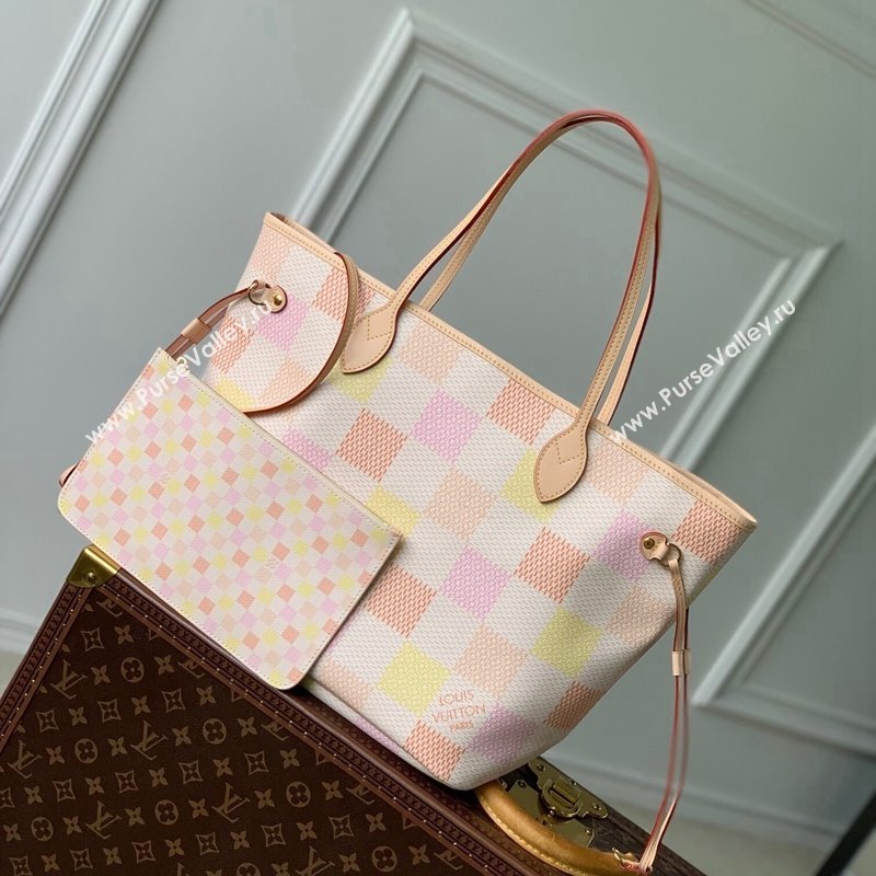 Louis Vuitton Neverfull MM Tote bag in Damier Giant Canvas N40668 Peach Pink 2024 (KI-240412093)