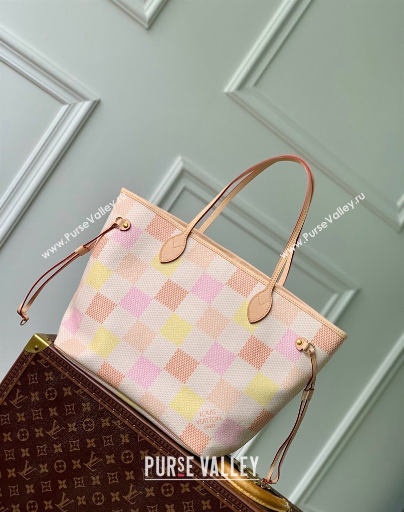 Louis Vuitton Neverfull MM Tote bag in Damier Giant Canvas N40668 Peach Pink 2024 (KI-240412093)