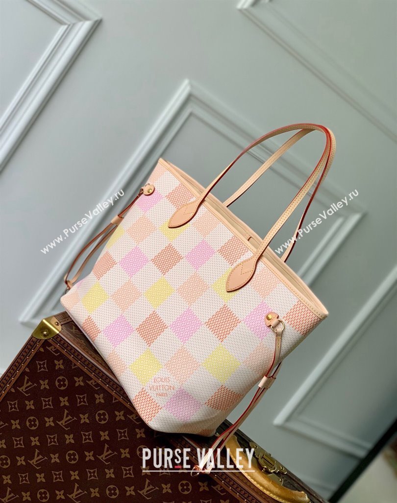 Louis Vuitton Neverfull MM Tote bag in Damier Giant Canvas N40668 Peach Pink 2024 (KI-240412093)