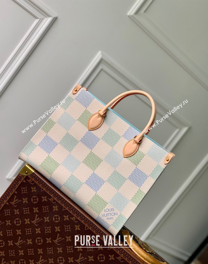 Louis Vuitton OnTheGo MM Tote bag in Damier Giant Canvas N40518 Pistachio Green 2024 (KI-240412094)