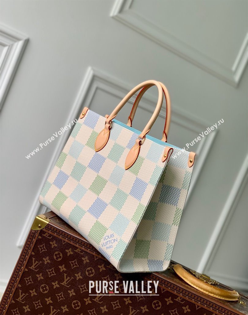 Louis Vuitton OnTheGo MM Tote bag in Damier Giant Canvas N40518 Pistachio Green 2024 (KI-240412094)