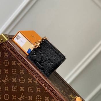 Louis Vuitton Flora Card Holder in Monogram Empreinte Leather M82639 Black 2024 (KI-240413027)