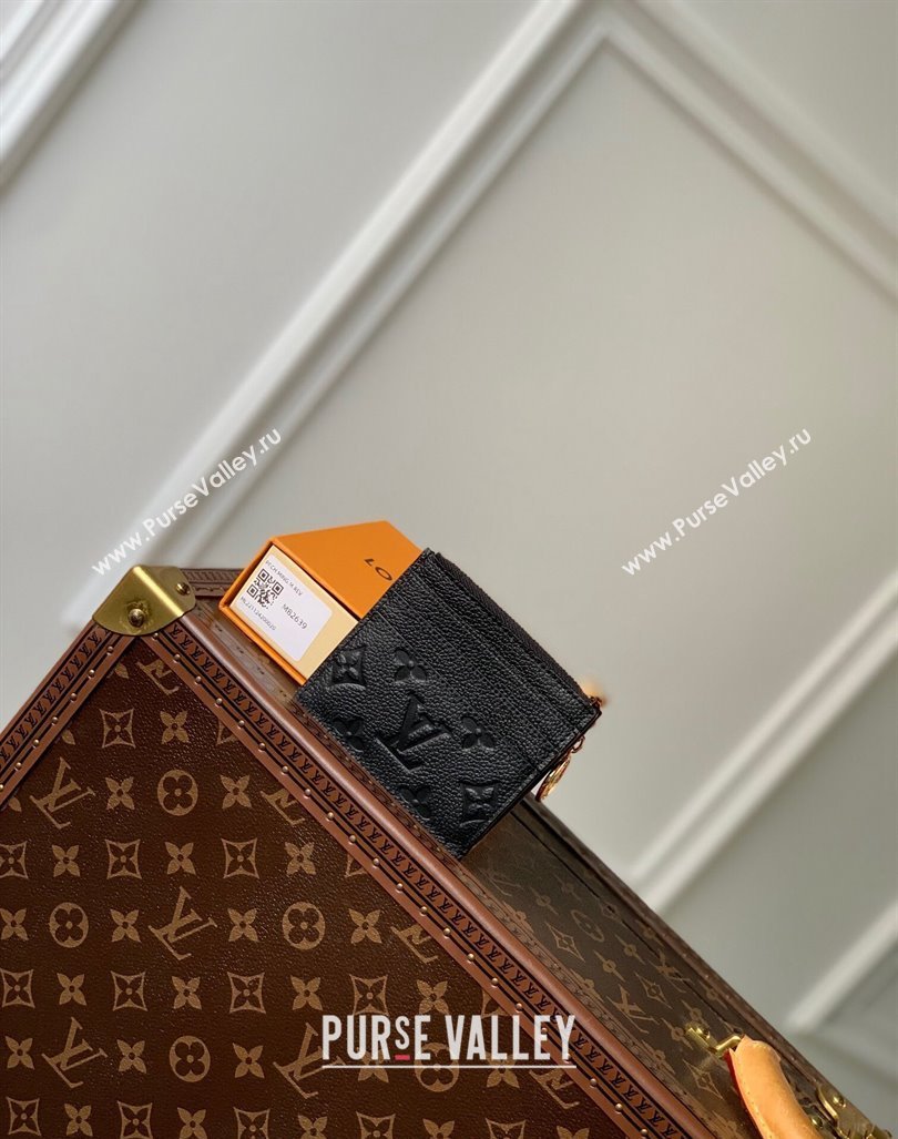 Louis Vuitton Flora Card Holder in Monogram Empreinte Leather M82639 Black 2024 (KI-240413027)