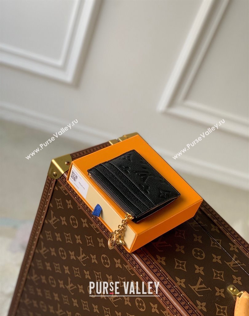Louis Vuitton Flora Card Holder in Monogram Empreinte Leather M82639 Black 2024 (KI-240413027)