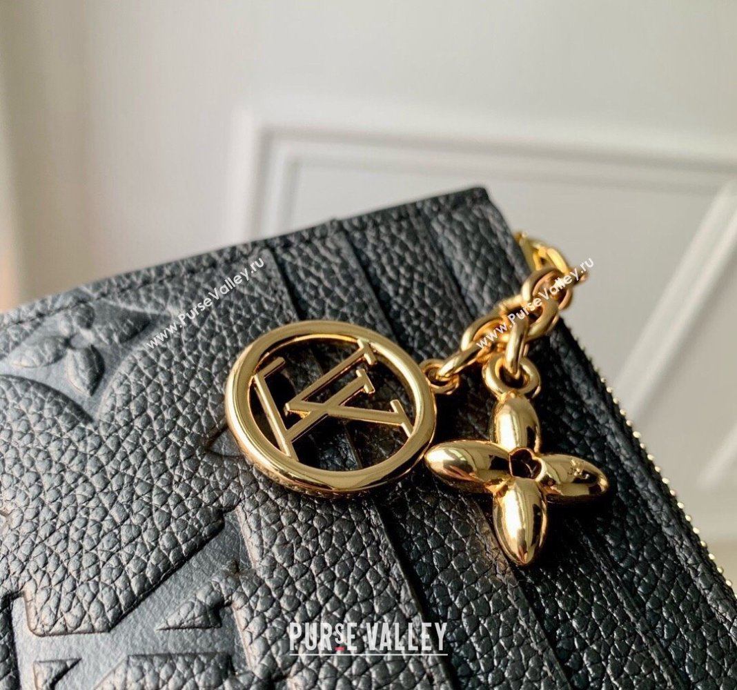 Louis Vuitton Flora Card Holder in Monogram Empreinte Leather M82639 Black 2024 (KI-240413027)
