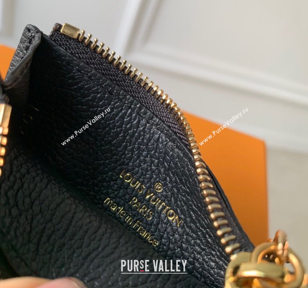 Louis Vuitton Flora Card Holder in Monogram Empreinte Leather M82639 Black 2024 (KI-240413027)