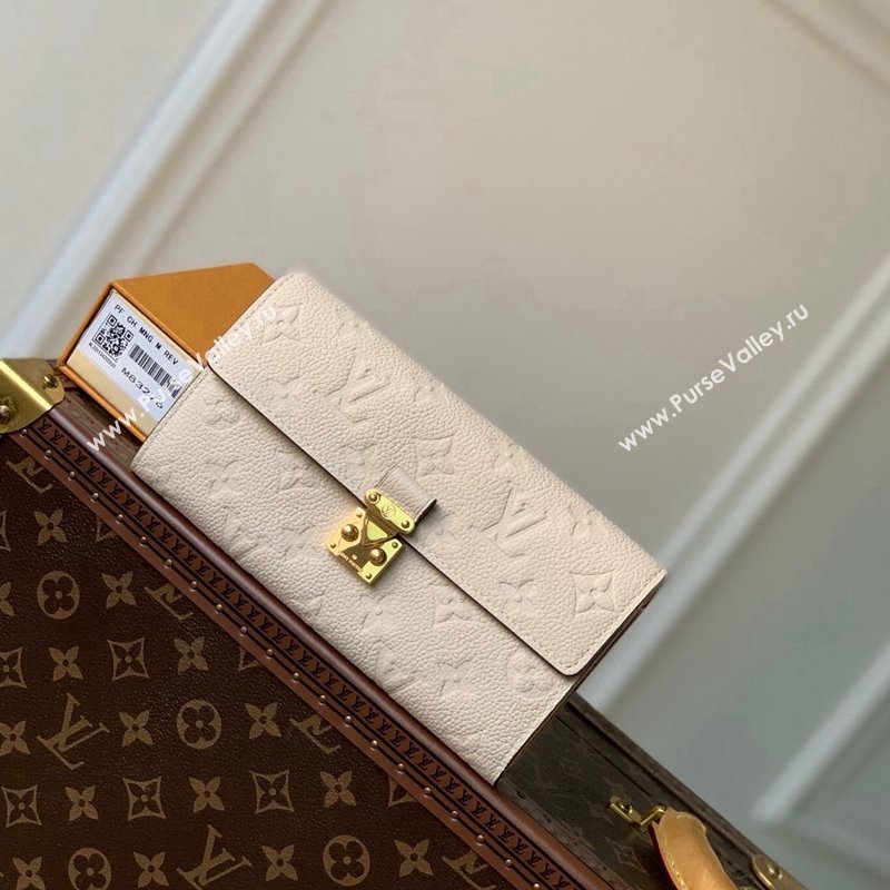 Louis Vuitton Sarah Wallet in Monogram Empreinte Leather M83276 Cream White 2024 (KI-240413028)
