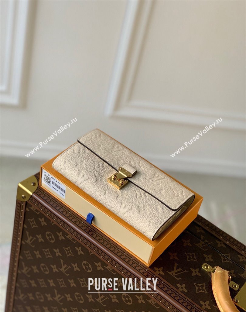 Louis Vuitton Sarah Wallet in Monogram Empreinte Leather M83276 Cream White 2024 (KI-240413028)